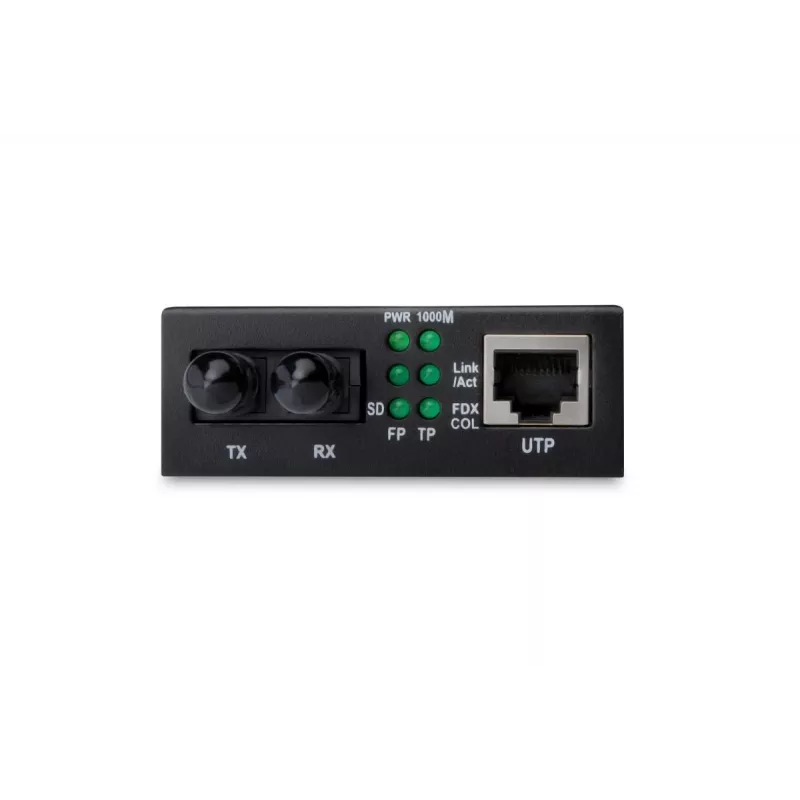 DIGITUS DN-82110-1 Gigabit Medienkonverter, Multimode 10/100/1000Base-T auf 1000Base-SX, RJ45 auf ST, 850 nm, bis zu 0,5 km