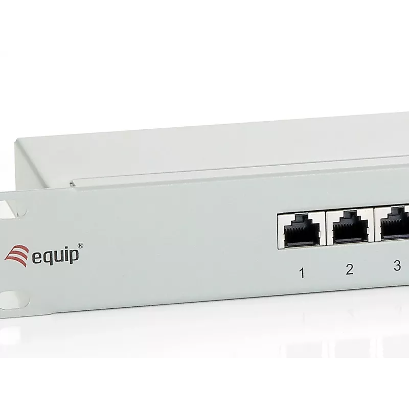 Equip 16-Port Cat.6 Shielded Patch Panel, Hellgrau, RJ-45, Gold, Cat6, Rackmontage, 1U, Grau