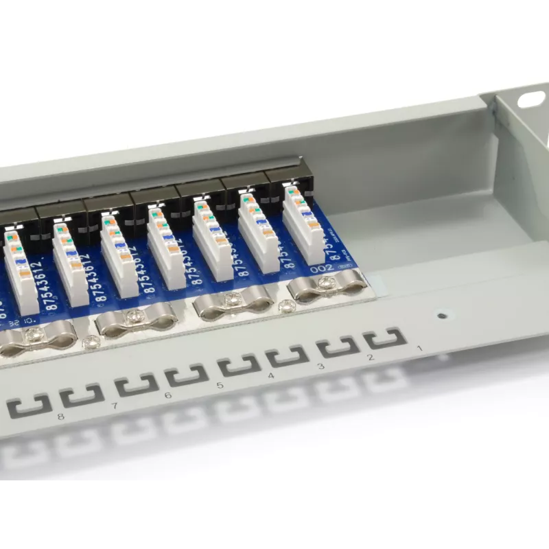 Equip 24-Port Cat.6 geschirmtes Patchpanel, hellgrau