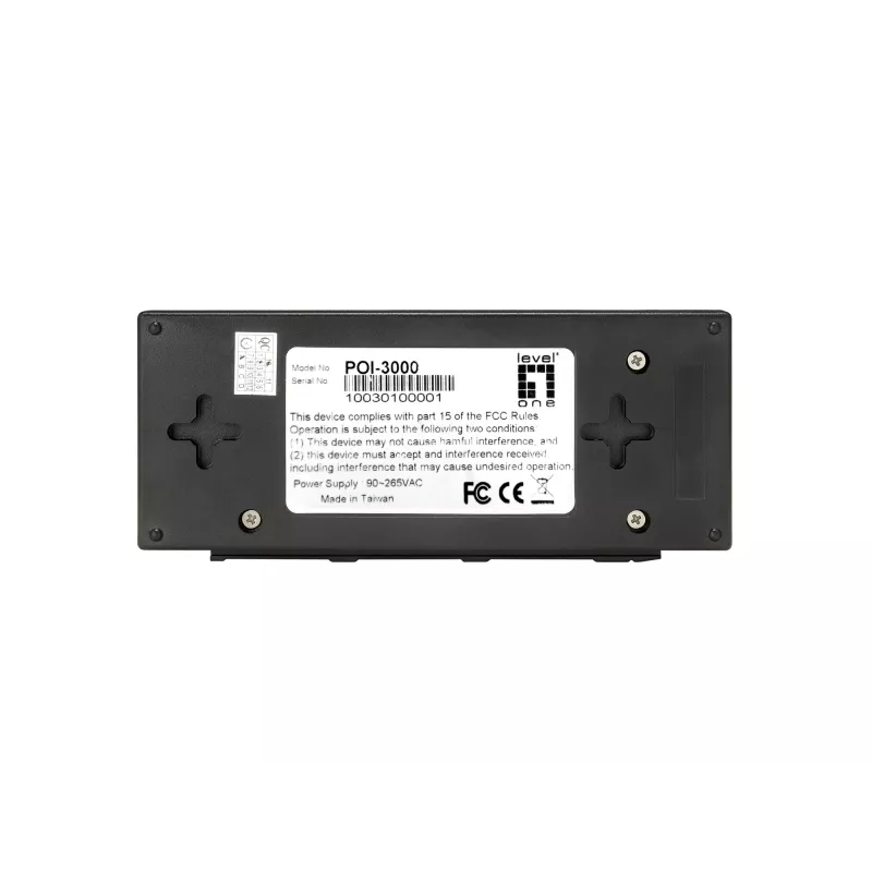 LevelOne POI-3000 Gigabit-PoE+-Injektor, 30 W, Schwarz