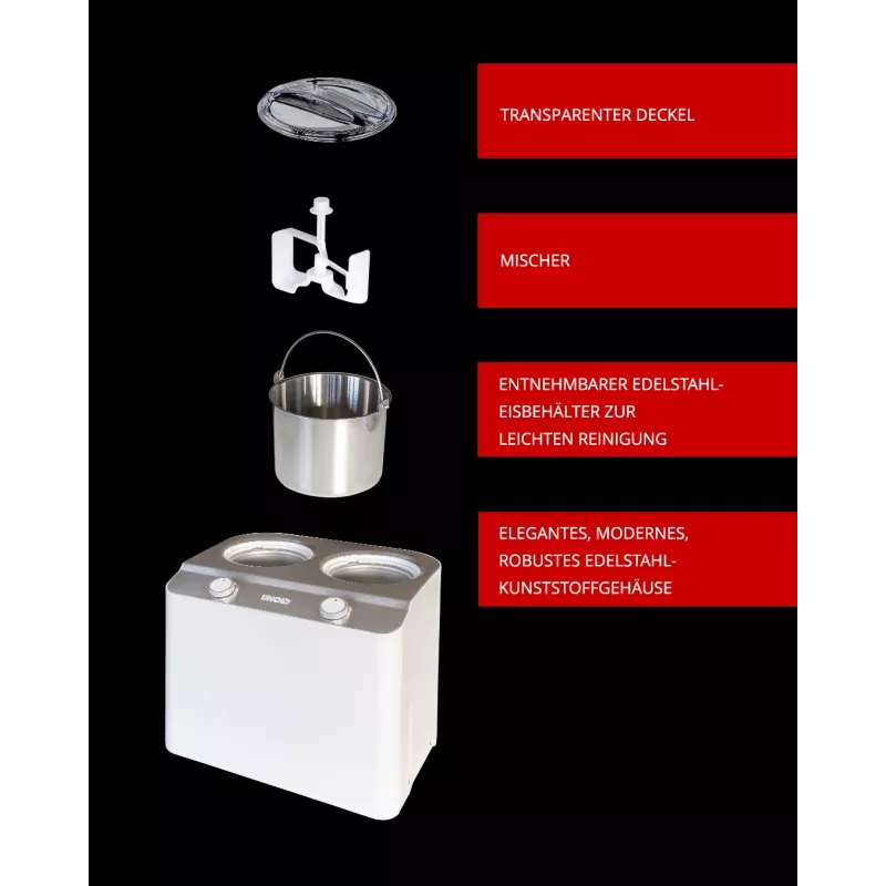 Unold 48830 Doppio Eismaschine, Weiß