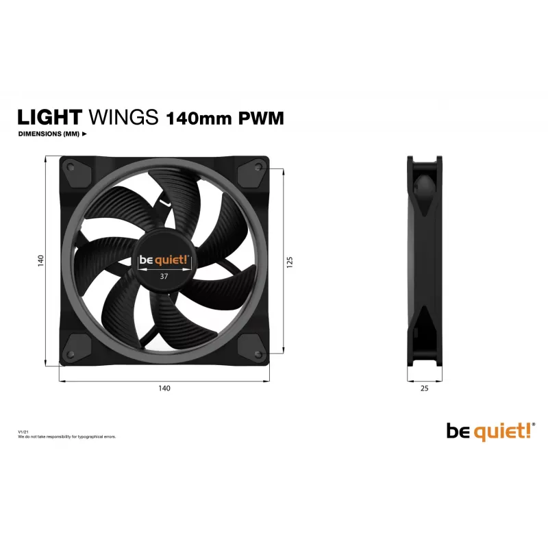 be quiet Light Wings 140mm ARGB PWM Lüfter Schwarz 3er-Pack