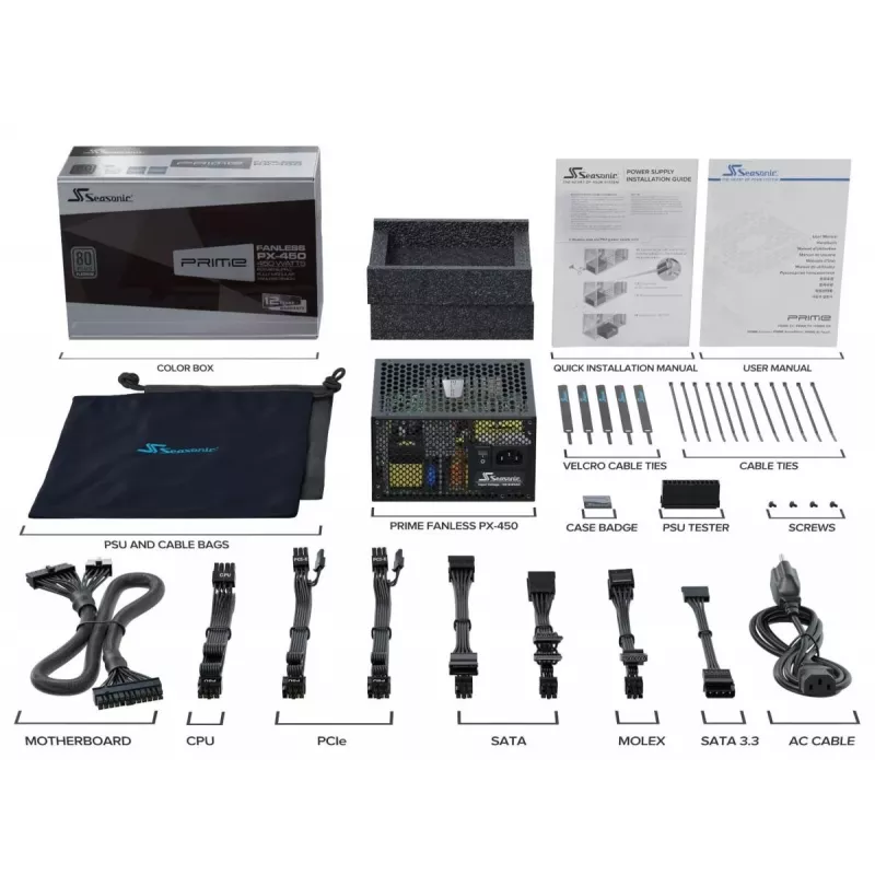 Seasonic PRIME Fanless PX-500 Netzteil, 500 W, 80 PLUS Platinum, PRIME-PX-500