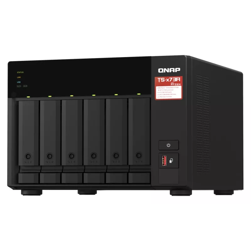 QNAP TS-673A-SW5T NAS/Storage-Server Tower Ryzen Embedded V1500B 8 GB DDR4 0 TB QNAP QTS Schwarz