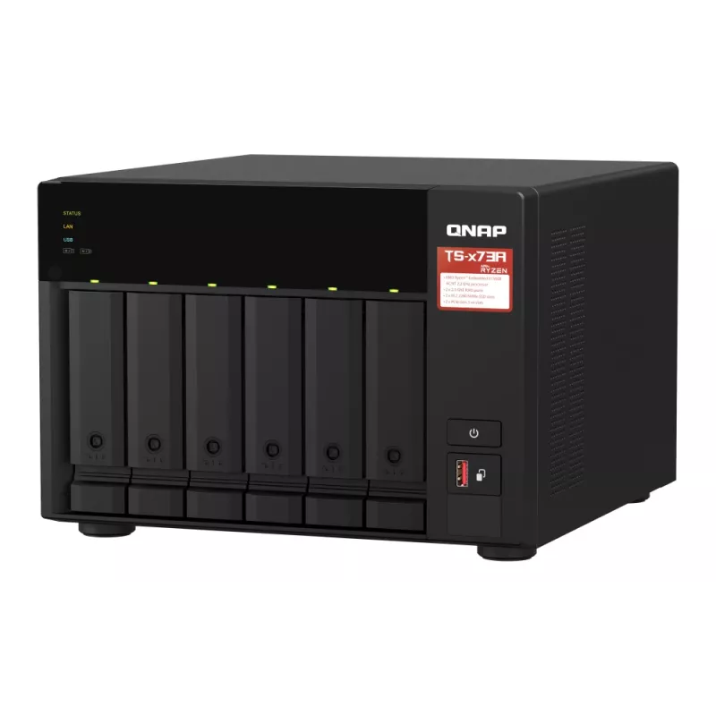 QNAP TS-673A-SW5T NAS/Storage-Server Tower Ryzen Embedded V1500B 8 GB DDR4 0 TB QNAP QTS Schwarz