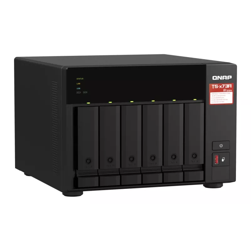 QNAP TS-673A-SW5T NAS/Storage-Server Tower Ryzen Embedded V1500B 8 GB DDR4 0 TB QNAP QTS Schwarz
