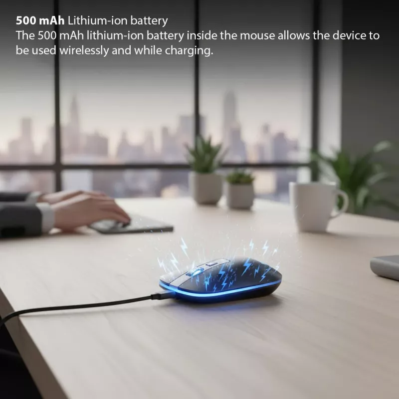 Inca IWM-531RA kabellose und Bluetooth-Maus, 1600 DPI, 4D-Taste, leise, Anthrazit