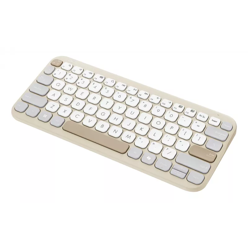 ASUS Marshmallow KW100 Tastatur Kabellos Bluetooth QWERTZ Beige Grau Weiß