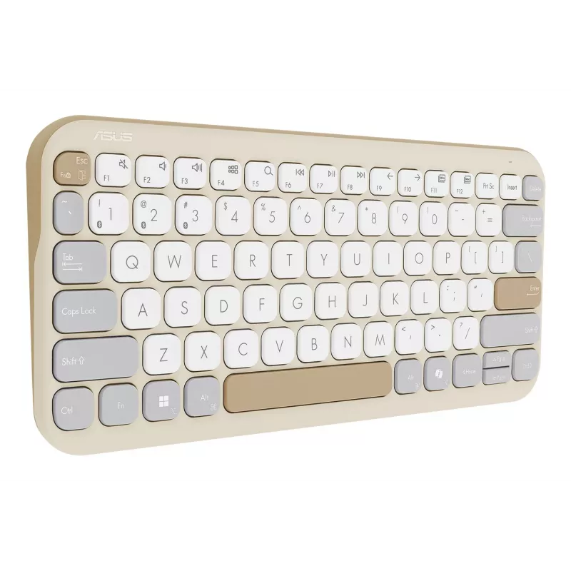ASUS Marshmallow KW100 Tastatur Kabellos Bluetooth QWERTZ Beige Grau Weiß