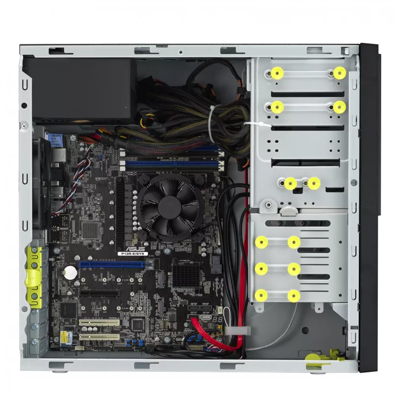 Tower-Gehäuse ASUS TS100-E11-PI4, schwarz, mit Intel-C256-Chipsatz, LGA-1200-Unterstützung, 300-W-Netzteil