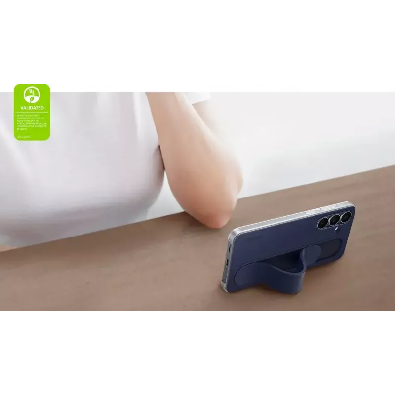 Standing Grip Hülle Samsung für Galaxy S25 FE – Weiß, Tischständer