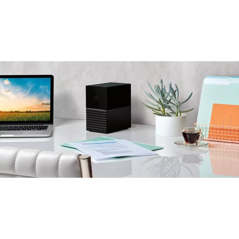 WD My Book Duo WDBFBE0360JBK externer RAID-Speicher 36 TB (2x 18 TB HDD), USB-C 3.2 Gen 1, RAID 0/1/JBOD, 256-Bit-AES-Hardwareverschlüsselung, Schwarz