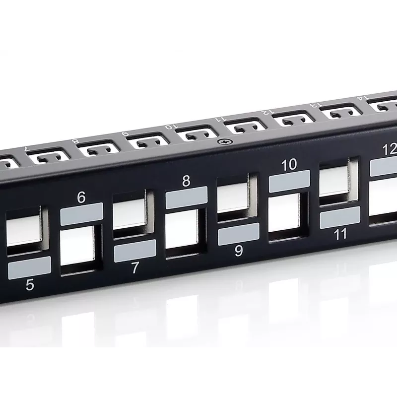 Equip 24-Port Keystone Cat.6A Geschirmtes Patchpanel, Schwarz