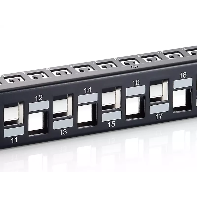 Equip 24-Port Keystone Cat.6A Geschirmtes Patchpanel, Schwarz