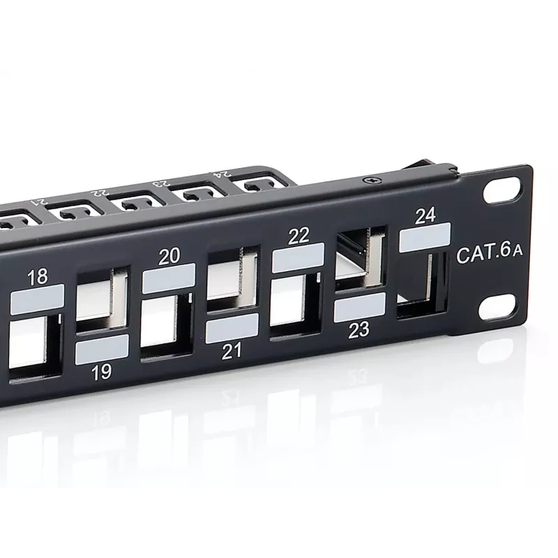 Equip 24-Port Keystone Cat.6A Geschirmtes Patchpanel, Schwarz