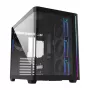 FSP M580-BP Plus Midi-Tower PC-Gehäuse, ATX/mATX/Mini-ITX, ARGB, Tempered Glass, 4x 120-mm-Lüfter, Schwarz