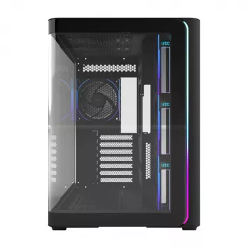 FSP M580-BP Plus Gehäuse Midi Tower mITX, mATX Schwarz ARGB, Midi Tower, PC, Schwarz, ATX, micro ATX, Mini-ITX, Glas, SPCC, 16 cm