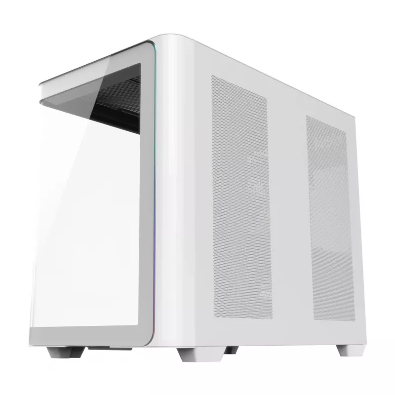 FSP M580-WP Plus Midi-Tower PC-Gehäuse, ATX, ARGB, Tempered Glass, Weiß