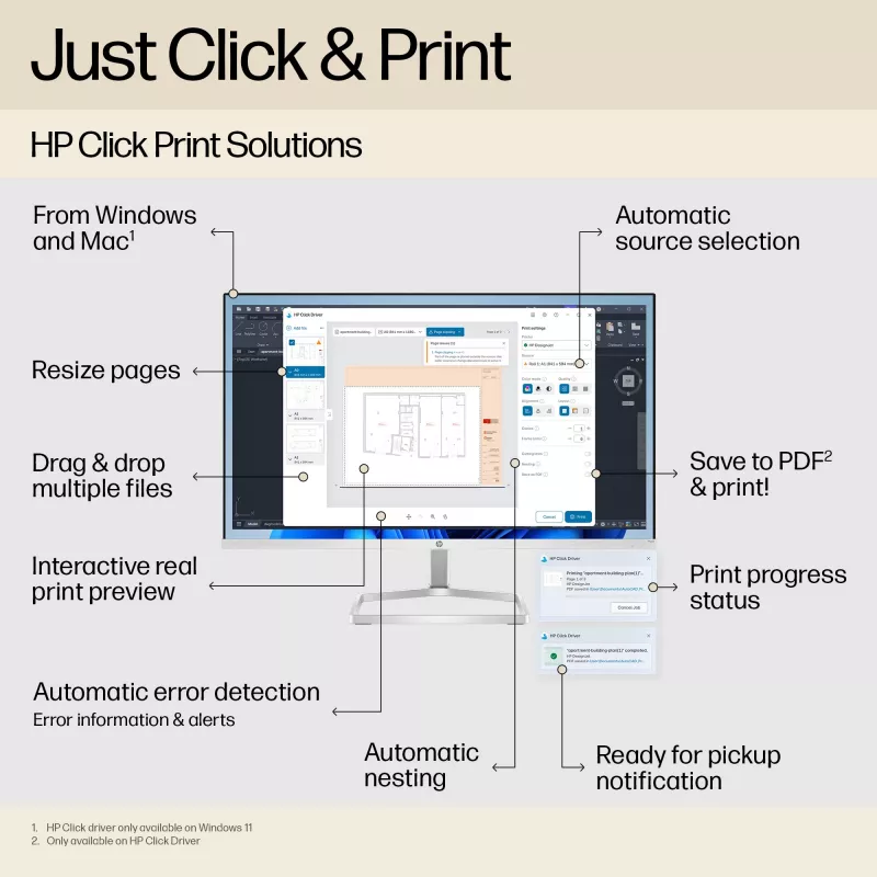 HP Designjet T230 24-in Drucker 2025 Edition, Thermotintenstrahl, 2400 x 1200 DPI, JPEG, URF, Schwarz, Cyan, Magenta, Gelb, 2400 x 1200 DPI, 1 (Cyan, Magenta, Gelb, Schwarz)