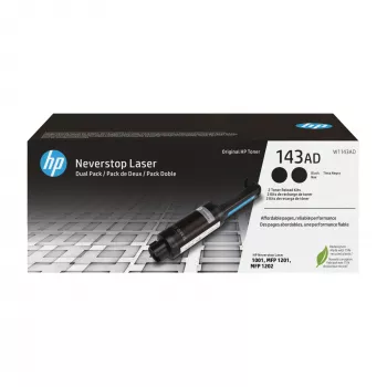 HP 143AD Doppelpack Schwarz Original Neverstop Toner Nachfüllkit