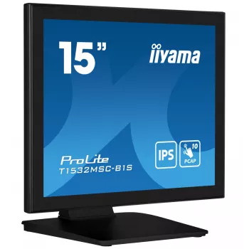 iiyama ProLite T1532MSC-B1S Computer Monitor 38,1 cm (15 Zoll) 1024 x 768 Pixel XGA LCD Touchscreen Schwarz