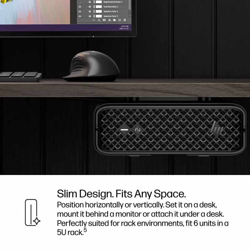 HP Z2 Mini G1i A40LPET AI-Workstation Mini-PC, Intel Core Ultra 7 265K, 32 GB RAM, 1 TB SSD, NVIDIA RTX 2000 Ada 16 GB, Wi-Fi 7, Windows 11 Pro
