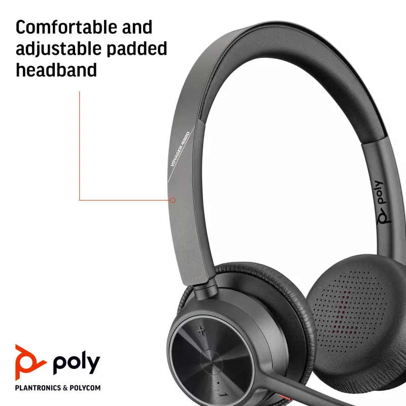 HP Poly Voyager 4320 Microsoft Teams zertifiziertes USB-A-Headset + BT700-Dongle