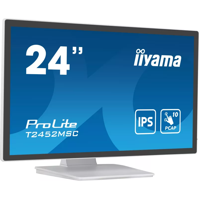 iiyama ProLite T2452MSC-W1 Computer-Monitor 61 cm (24 Zoll) 1920 x 1080 Pixel Full HD LCD Touchscreen Multi-User Weiß