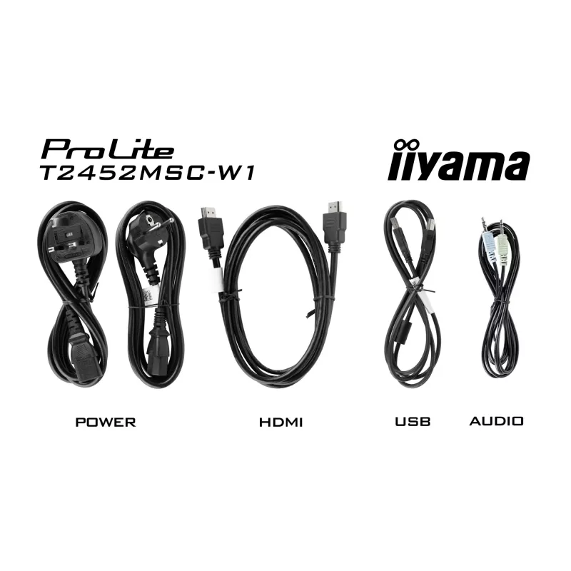 iiyama ProLite T2452MSC-W1 Computer-Monitor 61 cm (24 Zoll) 1920 x 1080 Pixel Full HD LCD Touchscreen Multi-User Weiß