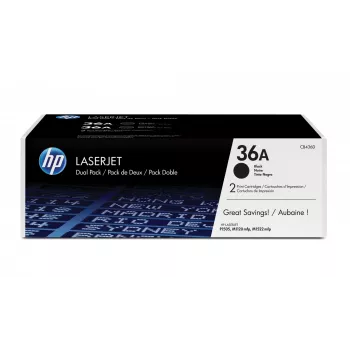 HP 36A 2er-Pack Schwarz Original LaserJet Tonerkartuschen, 4000 Seiten, Schwarz, 2 Stk.