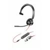 HP Poly Blackwire 3315 Monaural Microsoft Teams Certified USB-C Headset +3,5-mm-Klinke +USB-C/A-Adapter