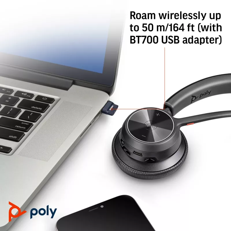 HP Poly Voyager 4310 Microsoft Teams zertifiziertes USB-C Headset + BT700 Dongle