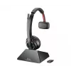 HP Poly Savi 8220 8Y9C4AA Stereo-DECT-Ersatzheadset mit Ladestation, Schwarz