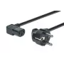 DIGITUS AK-440102-018-S Netzanschlusskabel, CEE 7/7 (Typ F, Schuko) auf IEC C13, 90° gewinkelt, Stecker/Buchse, 1,8 m, H05VV-F3G, 250 V, 10 A, Schwarz