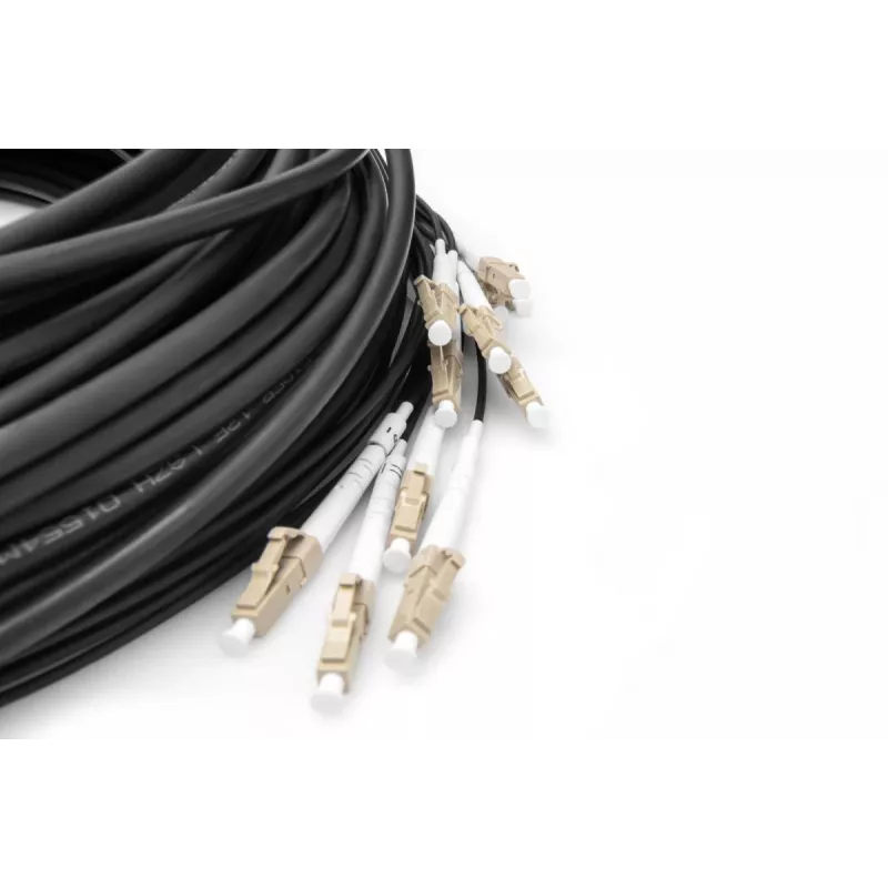 Digitus vorkonfektioniertes Universal-Breakout-Kabel Glasfaser OM4 12 Fasern LC/UPC - LC/UPC 150m