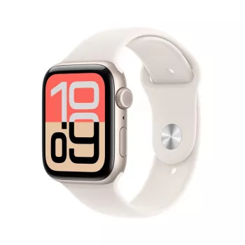APPLE Watch SE 3 GPS + Cellular 44mm Starlight Aluminium Gehäuse mit Starlight Sportarmband S/M