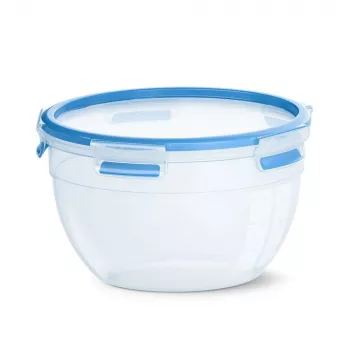 EMSA CLIP & CLOSE N10114 Runder Behälter 2,6 L Blau, Transparent 1 Stück