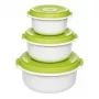 EMSA 509741 Vorratsdose Rund Set Grün, Weiß 3 Stück