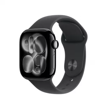 APPLE Watch Series 11 GPS 42mm Jet Black Aluminium Gehäuse mit schwarzem Sportarmband M/L