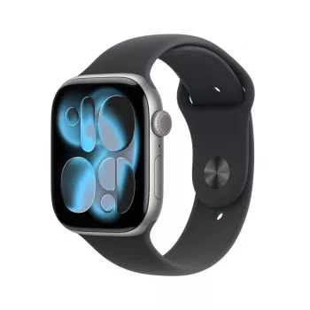 APPLE Watch Series 11 GPS 46mm space Grey Aluminiumgehäuse mit schwarzem Sportarmband S/M