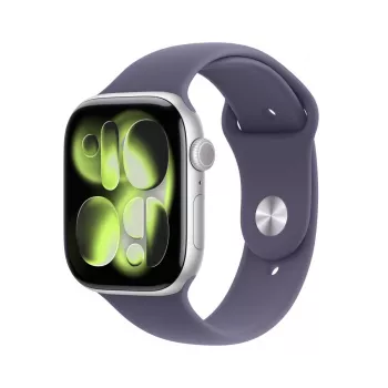 APPLE Watch Series 11 GPS + Cellular 46mm Silber Aluminiumgehäuse mit Purple Fog Sportarmband M/L