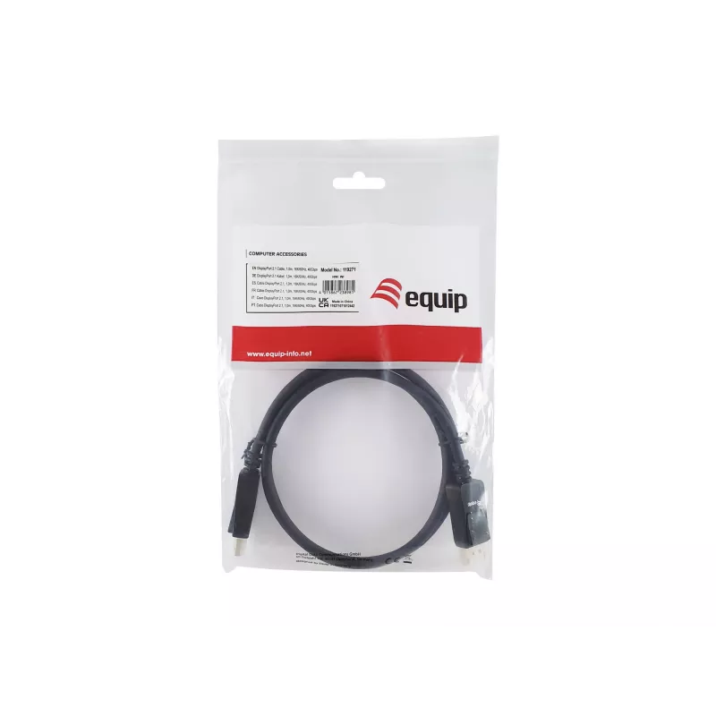 Equip 119271 DisplayPort-2.1-Kabel, Stecker/Stecker, 1 m, 16K/60Hz, 40 Gbit/s, HDCP