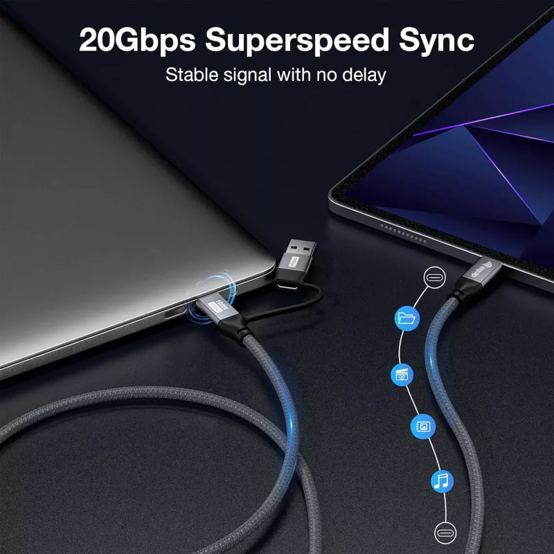 Equip 128431 USB-Kabel USB 3.2 Gen 2x2 1 m USB A/USB C USB C Schwarz