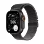 Smartwatch Apple Watch Ultra 3 GPS + Cellular 49mm Black Titanium Gehäuse mit Black Titanium Milanese Loop Medium
