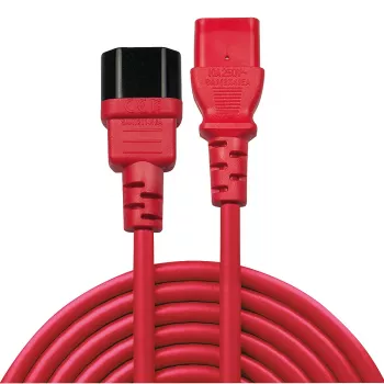Lindy 2m IEC-Verlängerungskabel, Rot, 2 m, C14-Kupplung, C13-Kupplung
