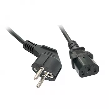 Lindy 2m Schuko gewinkelt auf C13 Netzkabel, 2 m, Netzstecker Typ F, C13-Kupplung, H05VV-F3G