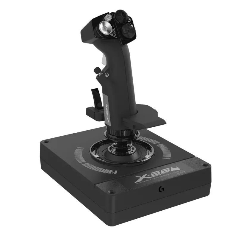 Logitech G X56 H.O.T.A.S. Joystick und Gasregler (Saitek Pro Flight X56 Rhino), kabelgebunden USB, PC, Schwarz