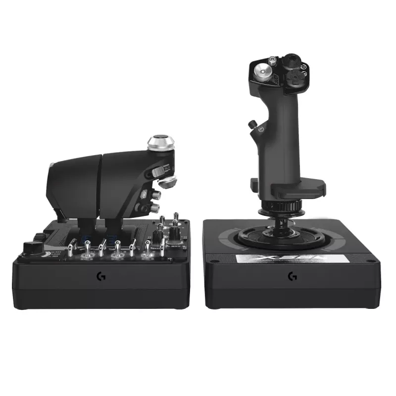 Logitech G X56 H.O.T.A.S. Joystick und Gasregler (Saitek Pro Flight X56 Rhino), kabelgebunden USB, PC, Schwarz
