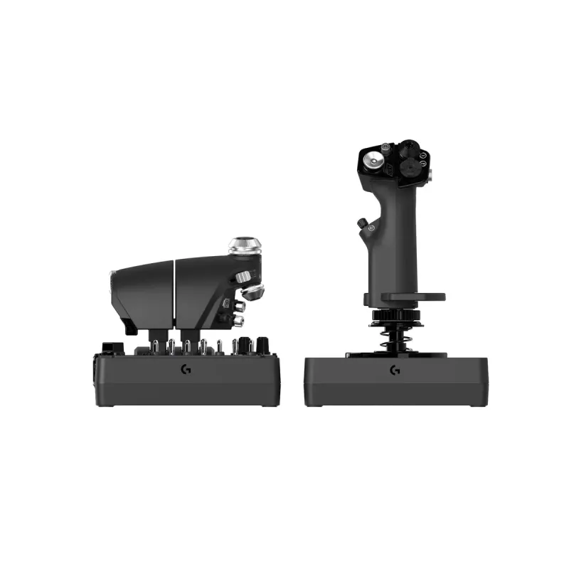 Logitech G X56 H.O.T.A.S. Joystick und Gasregler (Saitek Pro Flight X56 Rhino), kabelgebunden USB, PC, Schwarz