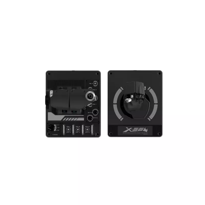 Logitech G X56 H.O.T.A.S. Joystick und Gasregler (Saitek Pro Flight X56 Rhino), kabelgebunden USB, PC, Schwarz
